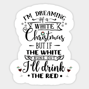 White Christmas Red Wine Sticker